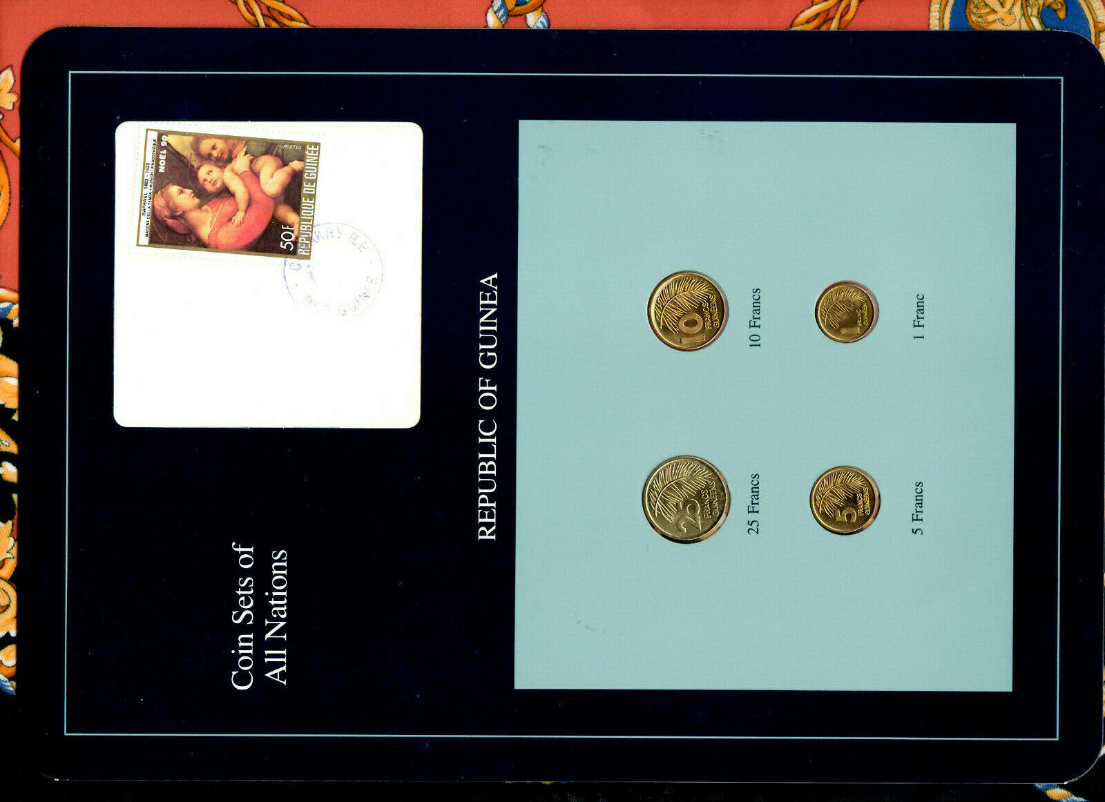 Coin Sets Of All Nations Guinea Unc 1,5,10 Francs 1985 25 Francs 1987