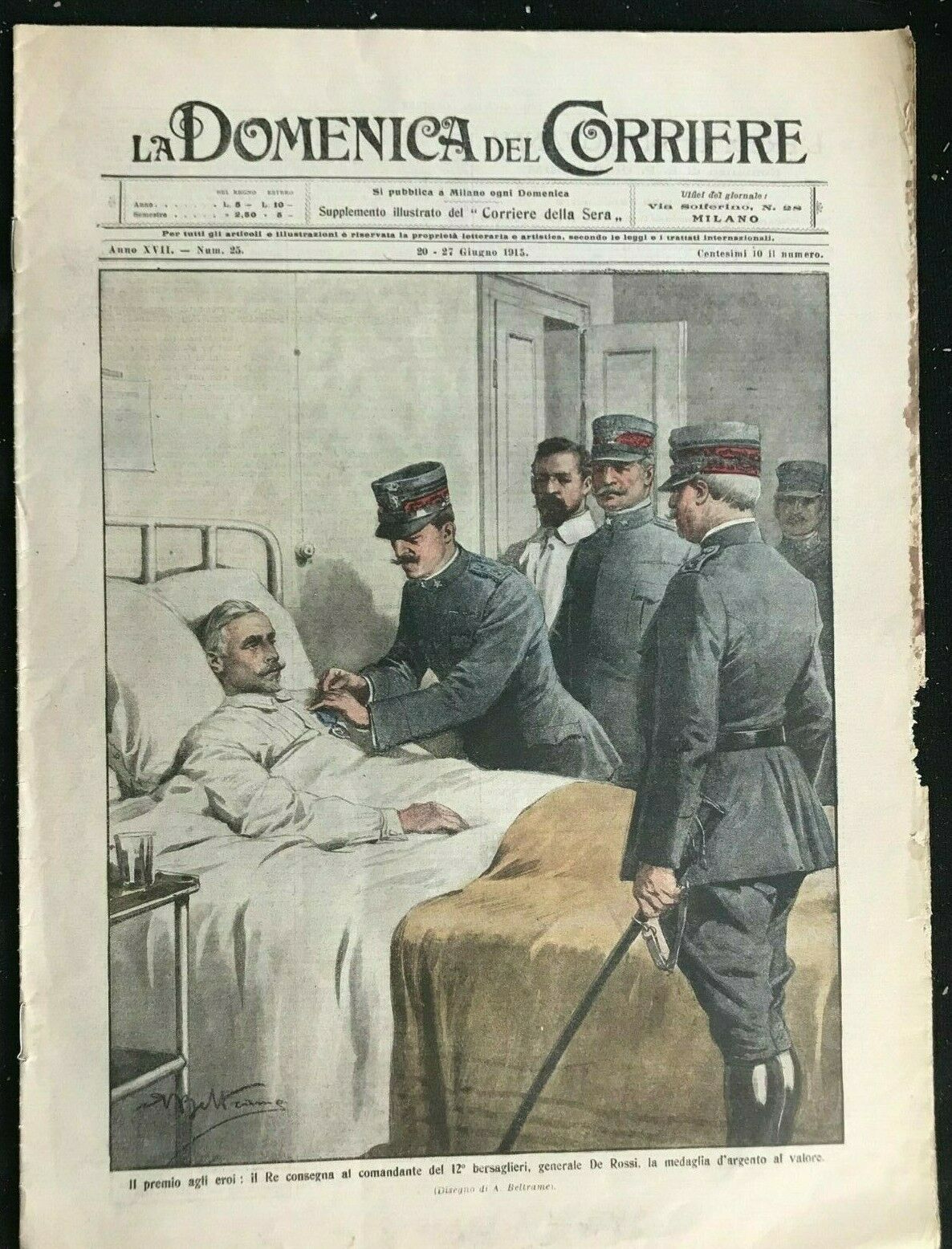 Domenica Del Corriere - Italian Newspaper With Wwi / Ww1 Illustrations  Jun 1915