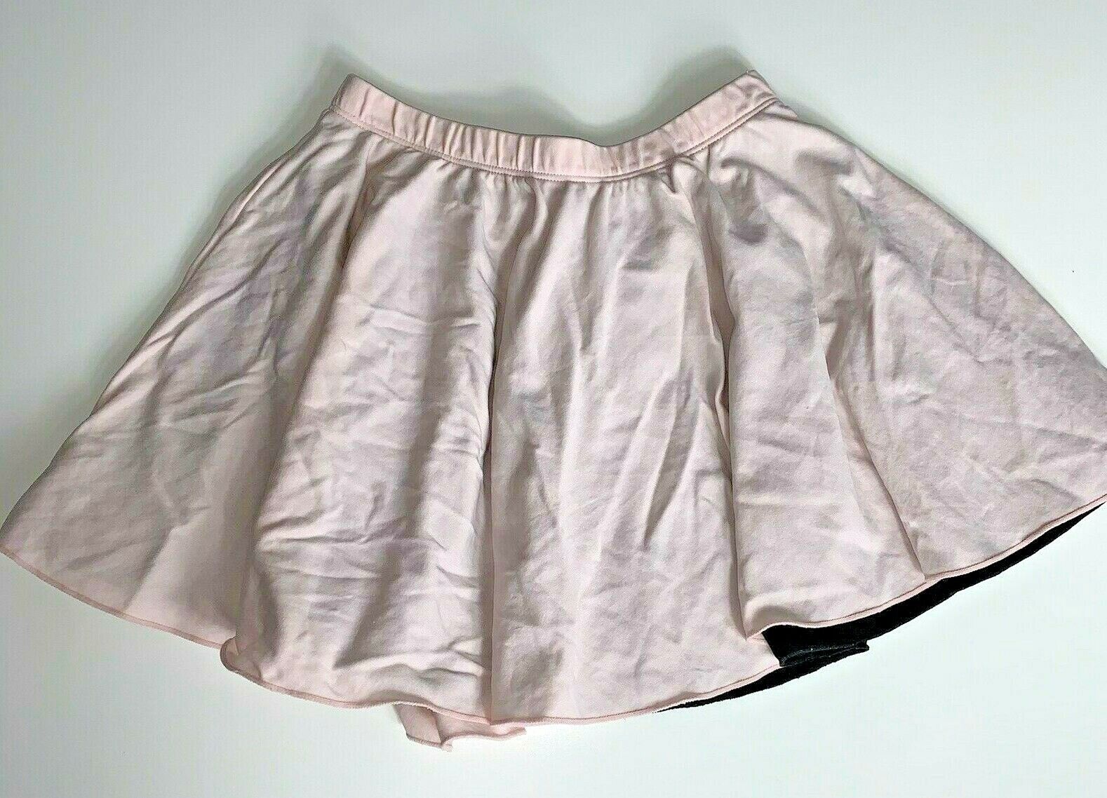 Danskin Girls Dance Skirt Size 10 12 Light Pink Black Dancewear Reversible