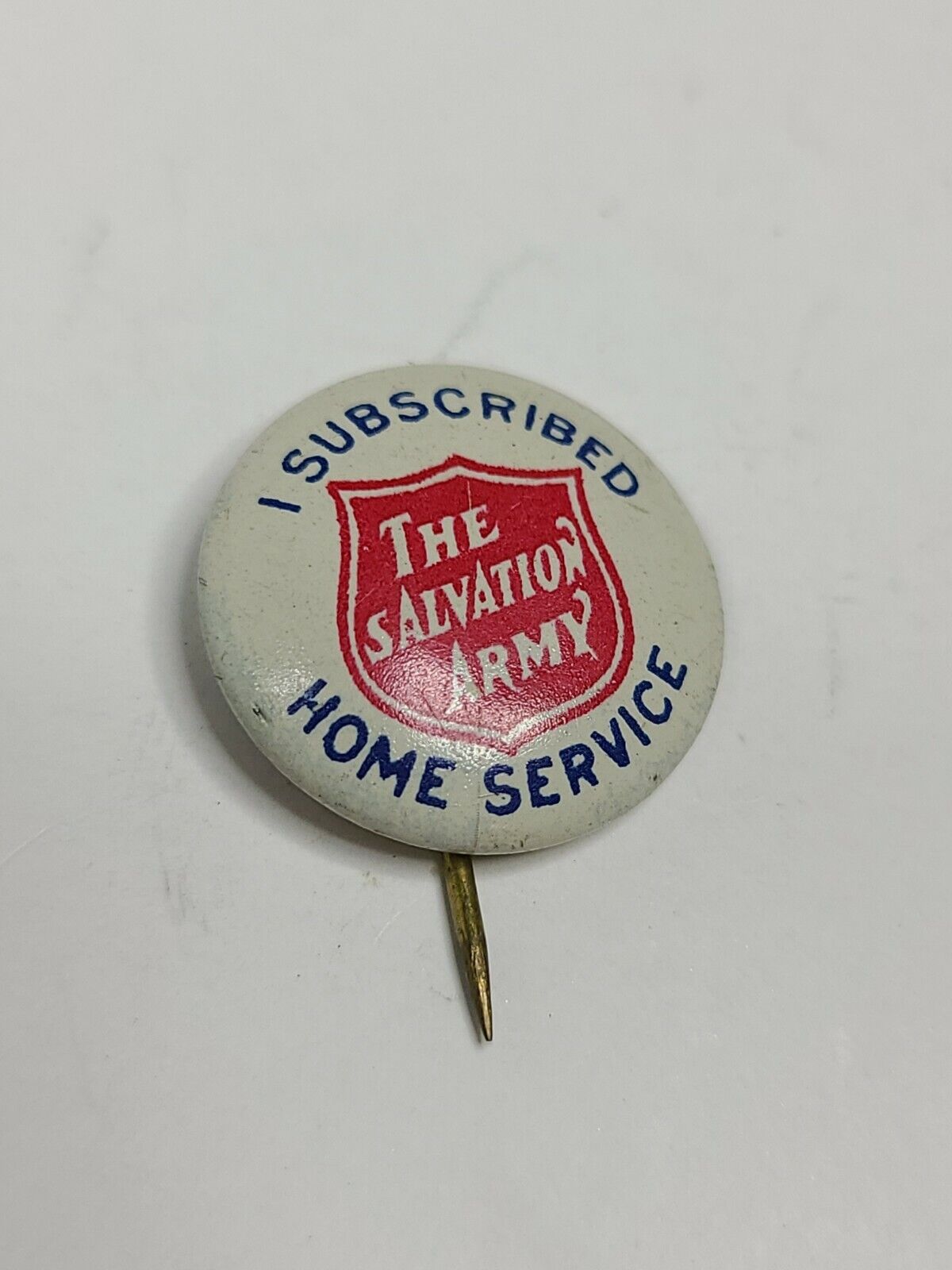 1917 Salvation Army I Subscribed Home Services Lynch Button Badge Pinback