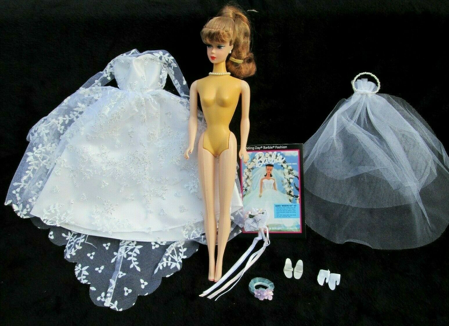 1961 Barbie~"wedding Day"~titian Barbie Doll+fashion~repro Set~1996 Collector Ed