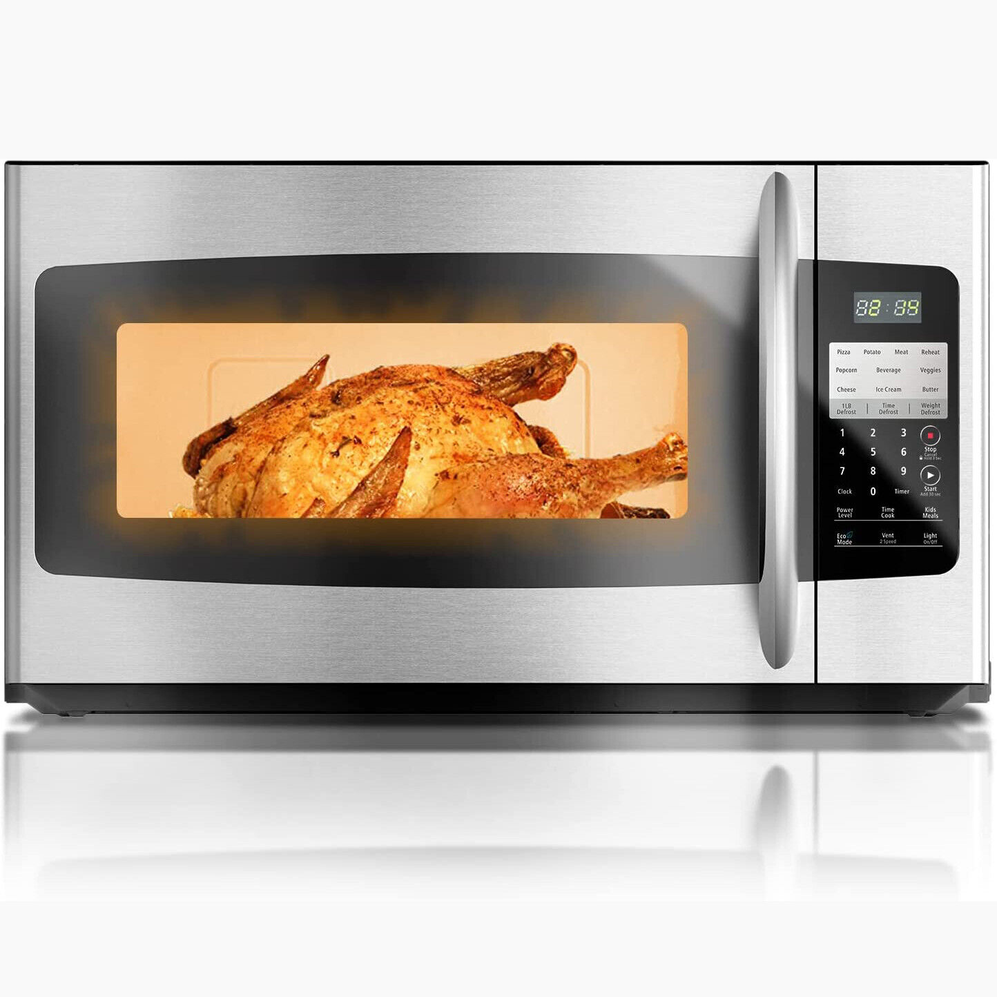 Smad 1.6 Cu.ft Microwave Oven Over The Range Stainless Steel Black Smart Oven