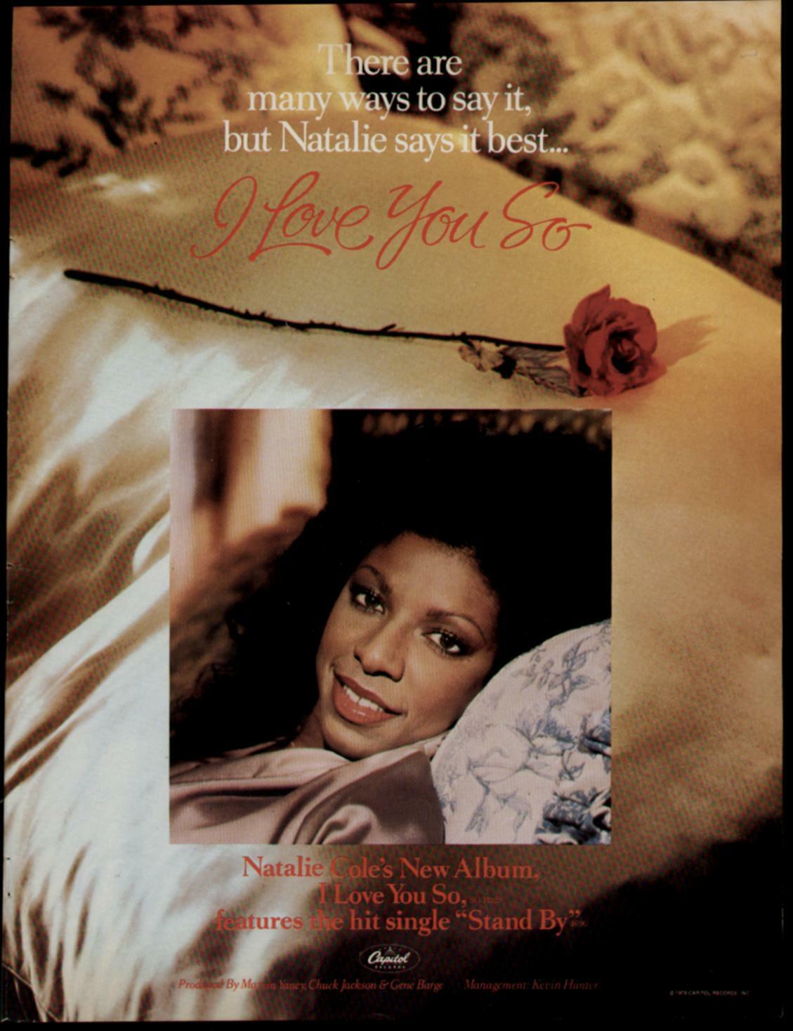 1979 Natalie Cole "i Love You So" Album Promo Ad