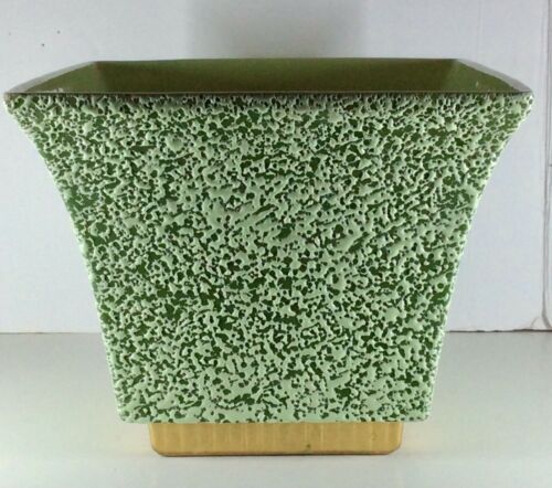 Shawnee, Mottled Surface, Mid-century, Square, Large, Green On Green