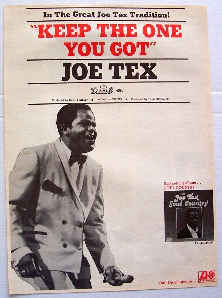 Joe Tex 1968 Original Poster Advert Keep The One You Got