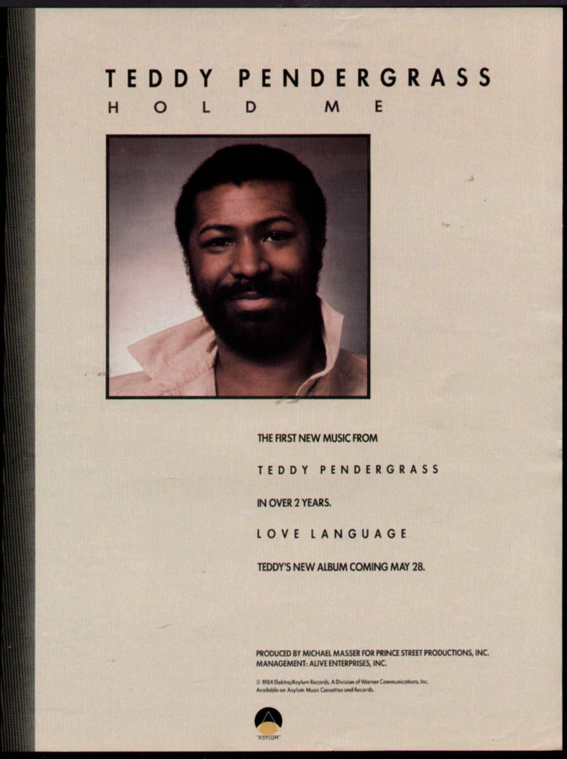1984 Teddy Pendergrass "love Language" Album Promo Ad