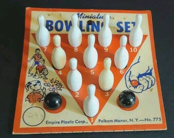Vintage - Empire Plastic Corp. Miniature Bowling Set - Marble Game  **rare **