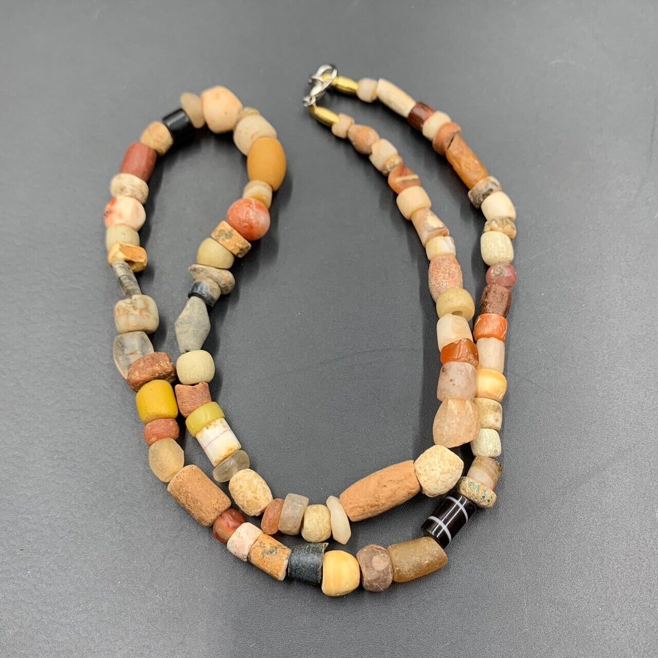 Ancient Antique Stone Beads Necklace, Authentic Antique Beads Mala