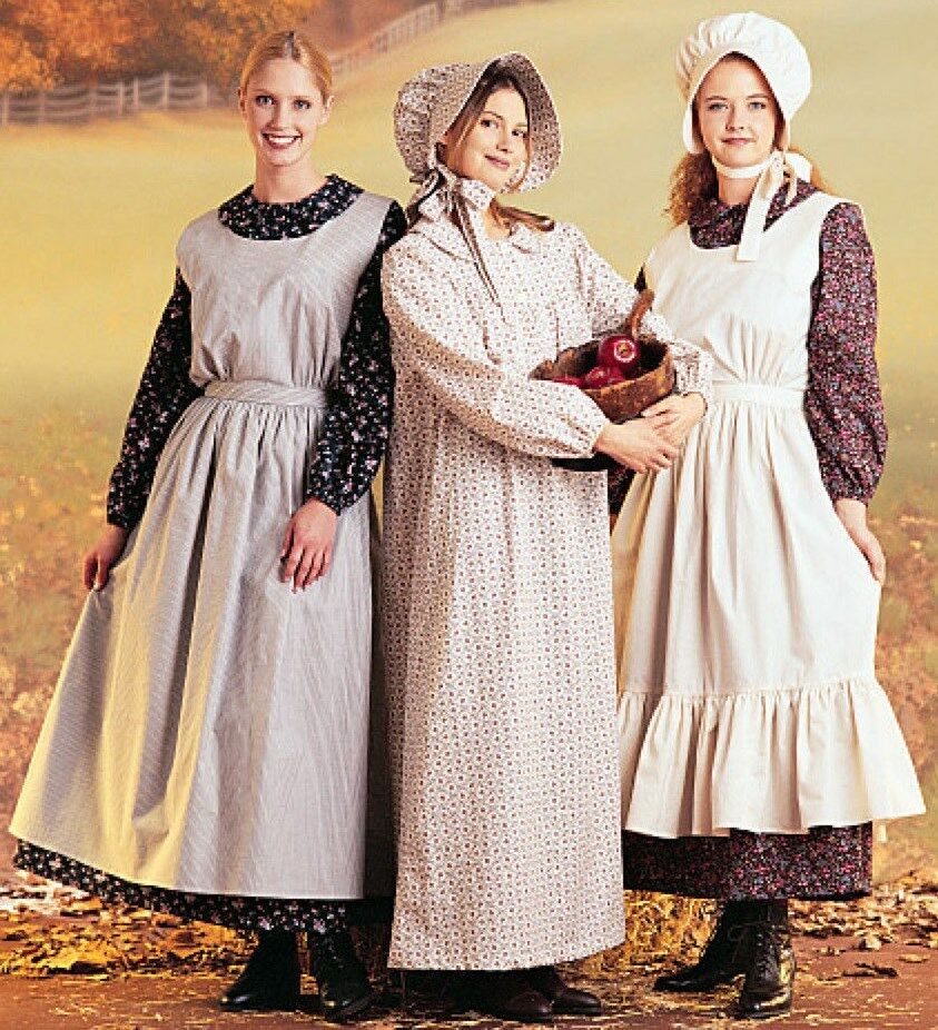 Pattern For Misses Pioneer Costume Mccalls 9423/ 7220 Dress Apron Bonnet Western