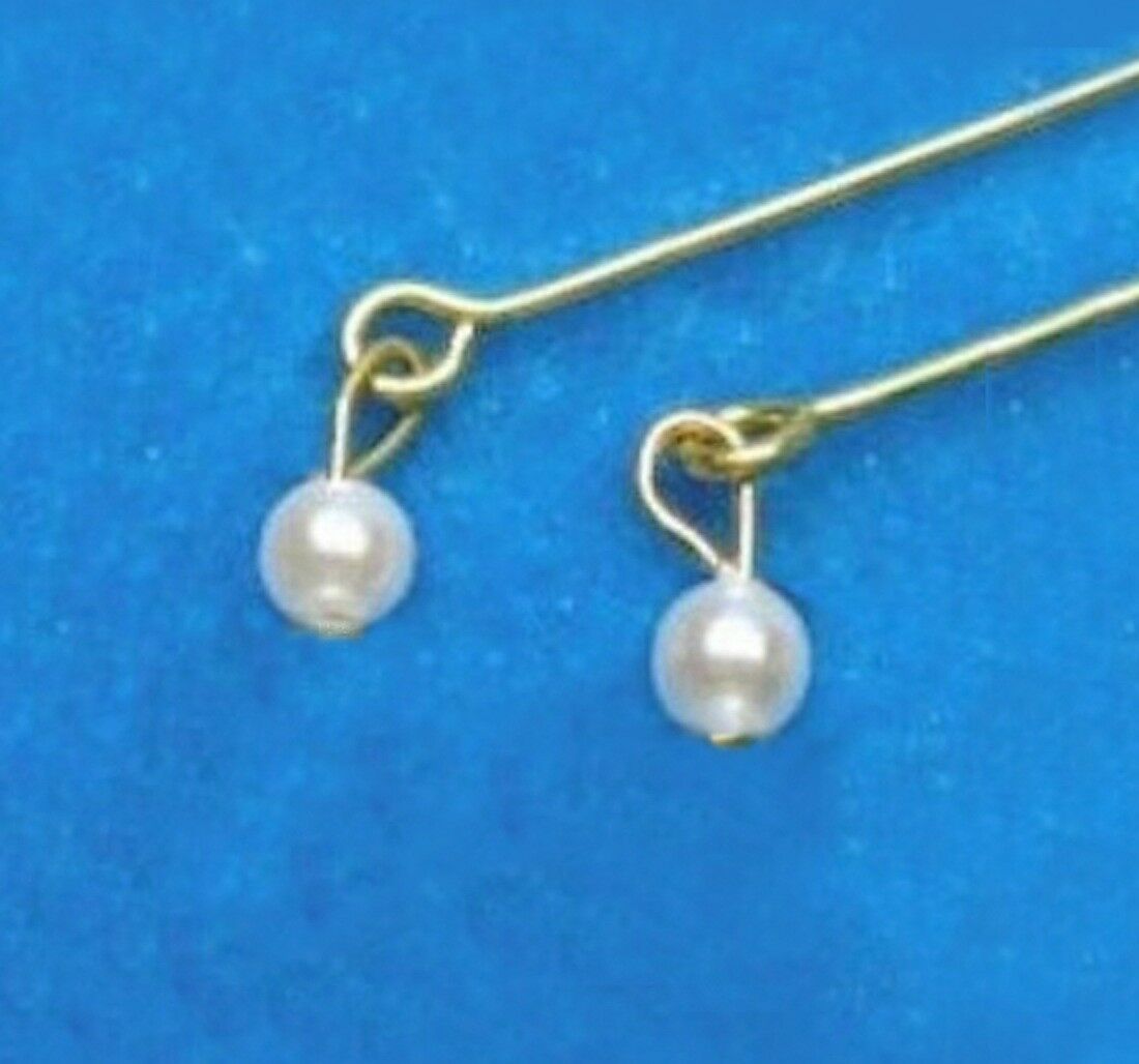 Dreamz White Drop Pearl Earrings Gold-plated Posts Doll Jewelry Made For Barbie
