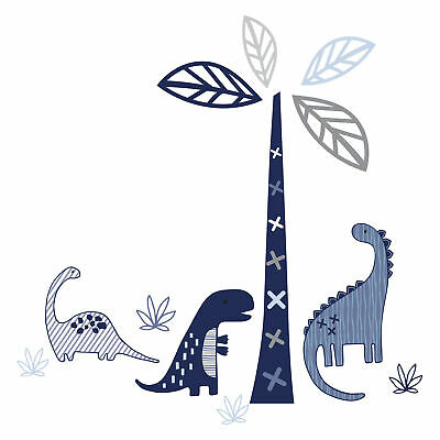 Lambs & Ivy Baby Dino Nursery Blue/gray Dinosaur And Tree Wall Decals/stickers