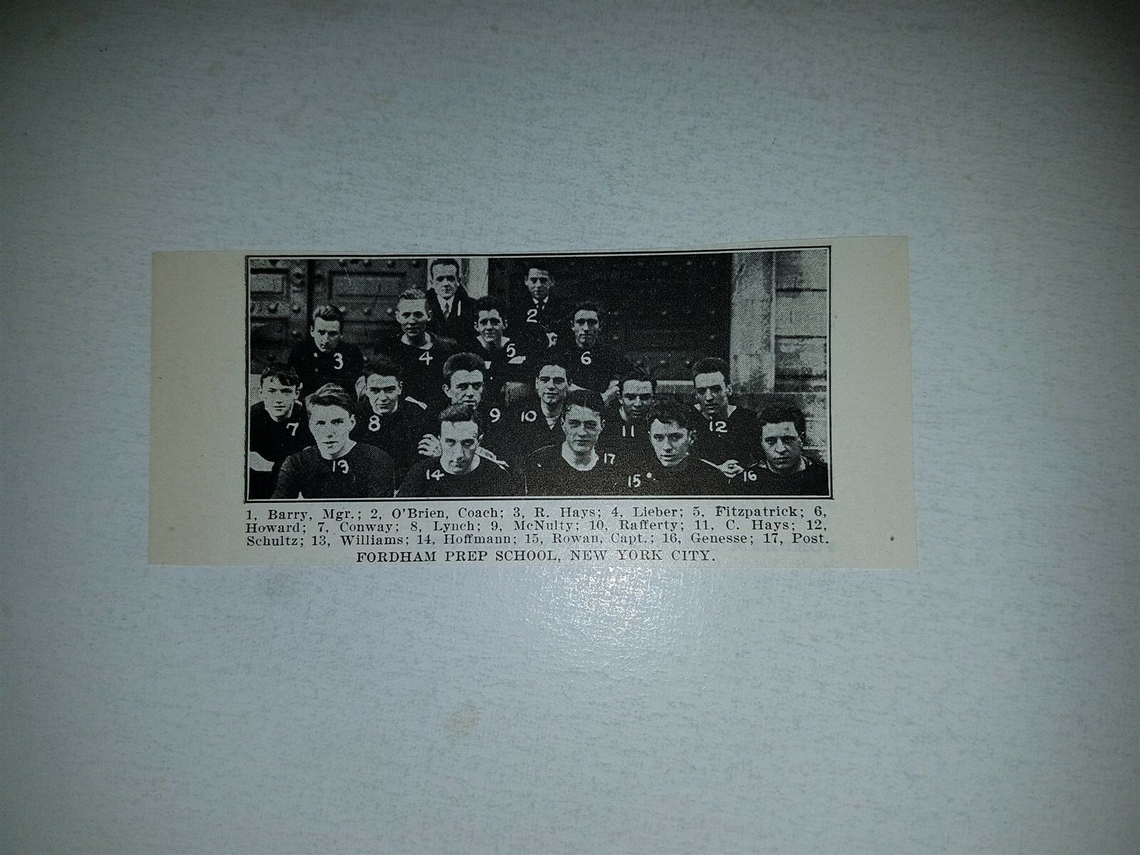 Fordham Prep School New York City 1913 Football Team Picture Rare