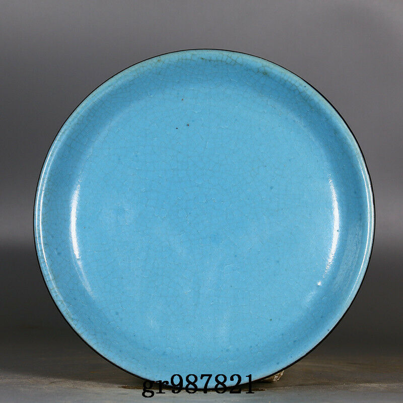7.7" Old China Porcelain Song Dynasty Ru Kiln Blue Glaze Ice Crack Brush Washer