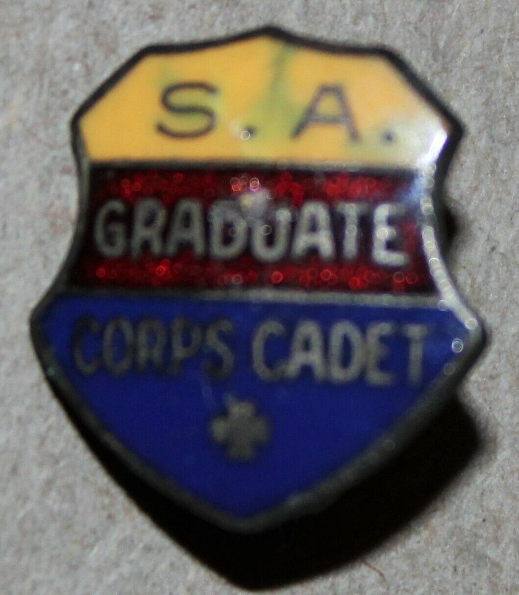Early Small Enamel Salvation Army Graduate Corps Cadet Pin