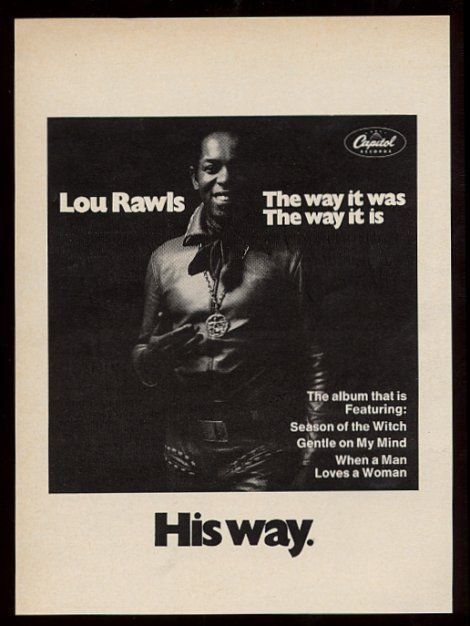 1969 Lou Rawls Photo The Way It Was: The Way It Is Album Release Print Ad