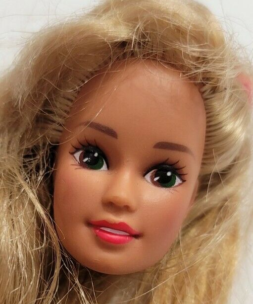 Barbie Doll Head Only For Replacement Or Ooak Camp Teresa 1993 Hispanic Blonde