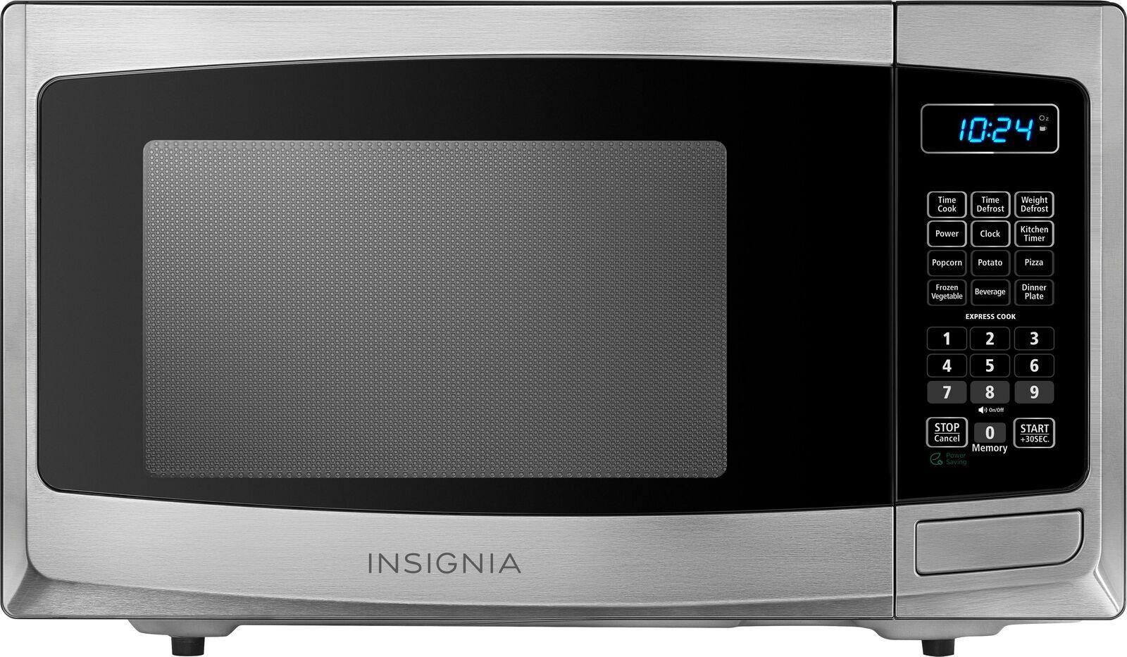 Insignia- 0.9 Cu. Ft. Compact Microwave - Stainless Steel
