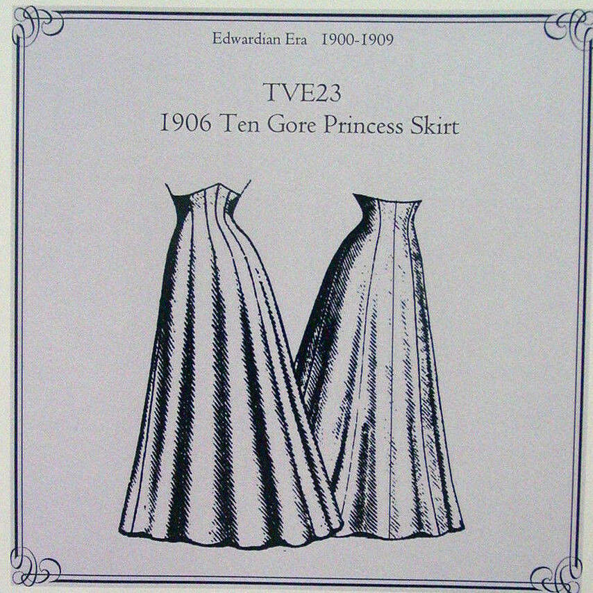 Tve23 Truly Victorian Sewing Pattern  1906 Ten Gore Princess Skirt New Uncut New