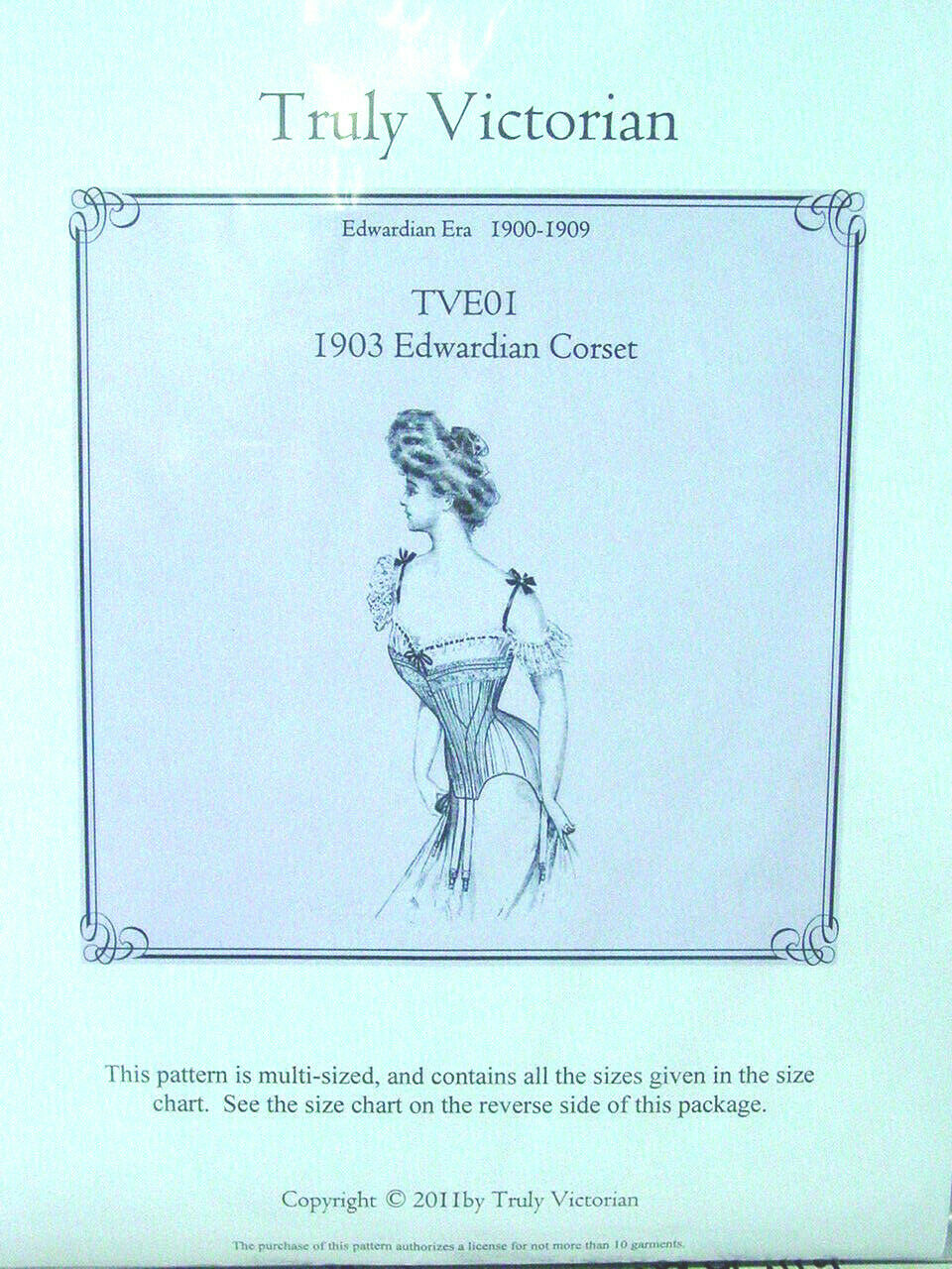 Tve01 Sewing Pattern For 1903 Edwardian Corset Truly Victorian New Uncut