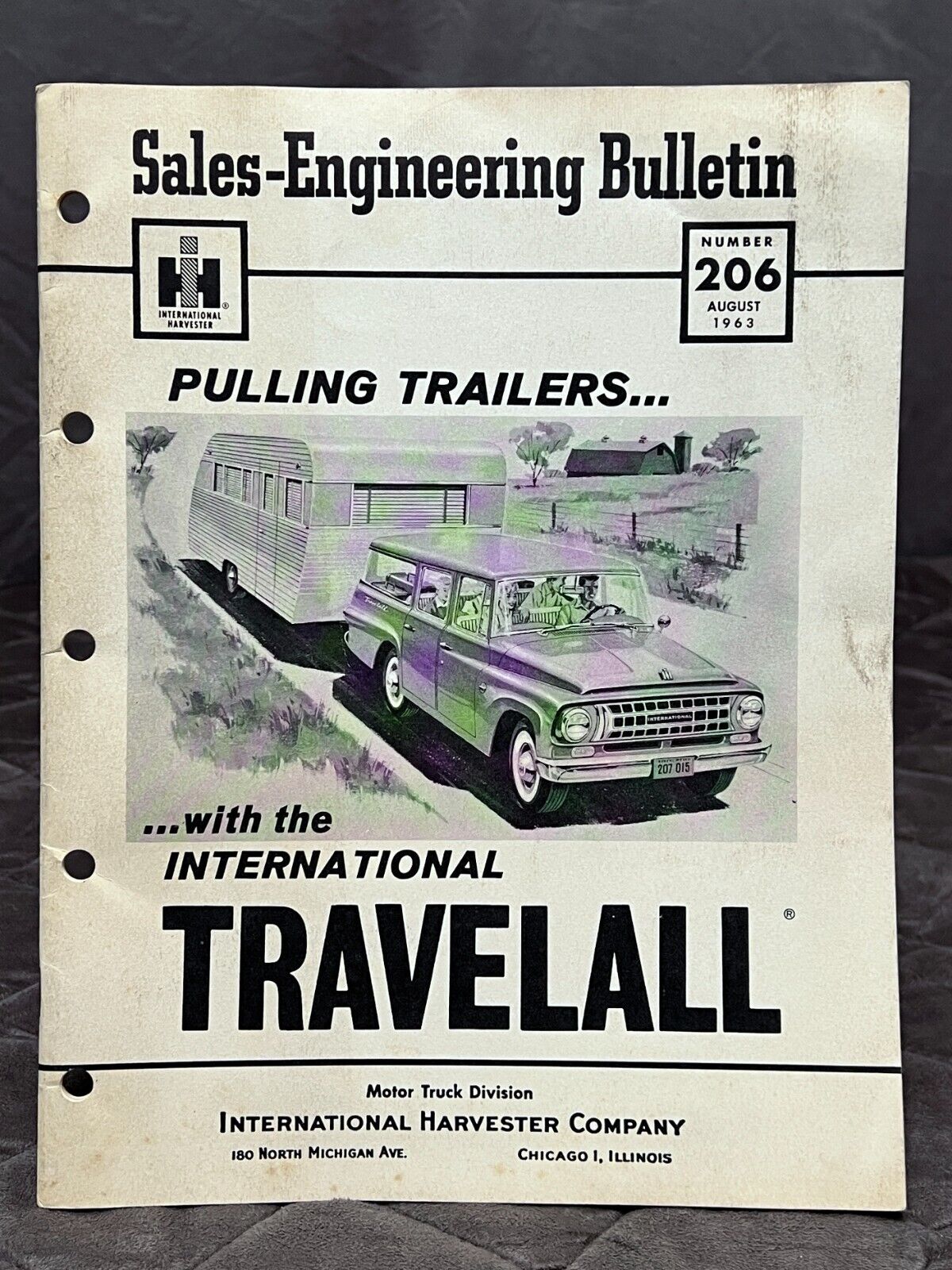 1963 Sales Engineering Bulletin Book Pulling Trailers International Travelall