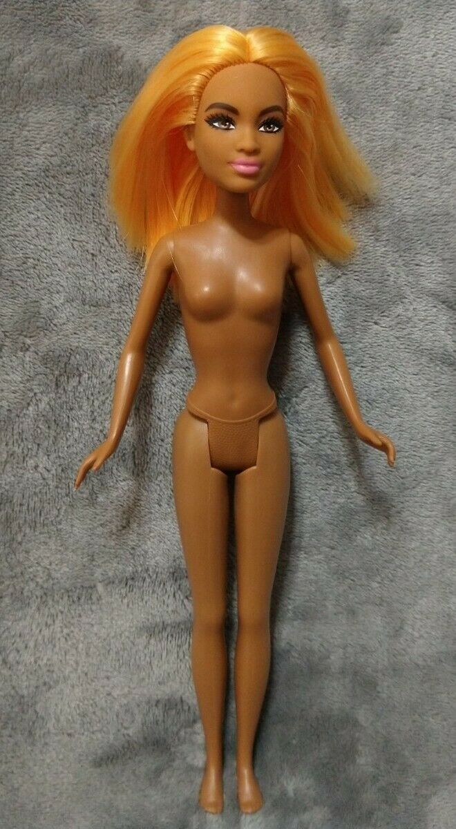 Barbie African-american Hybrid Custom Nude Orange Hair Petite Skipper Body