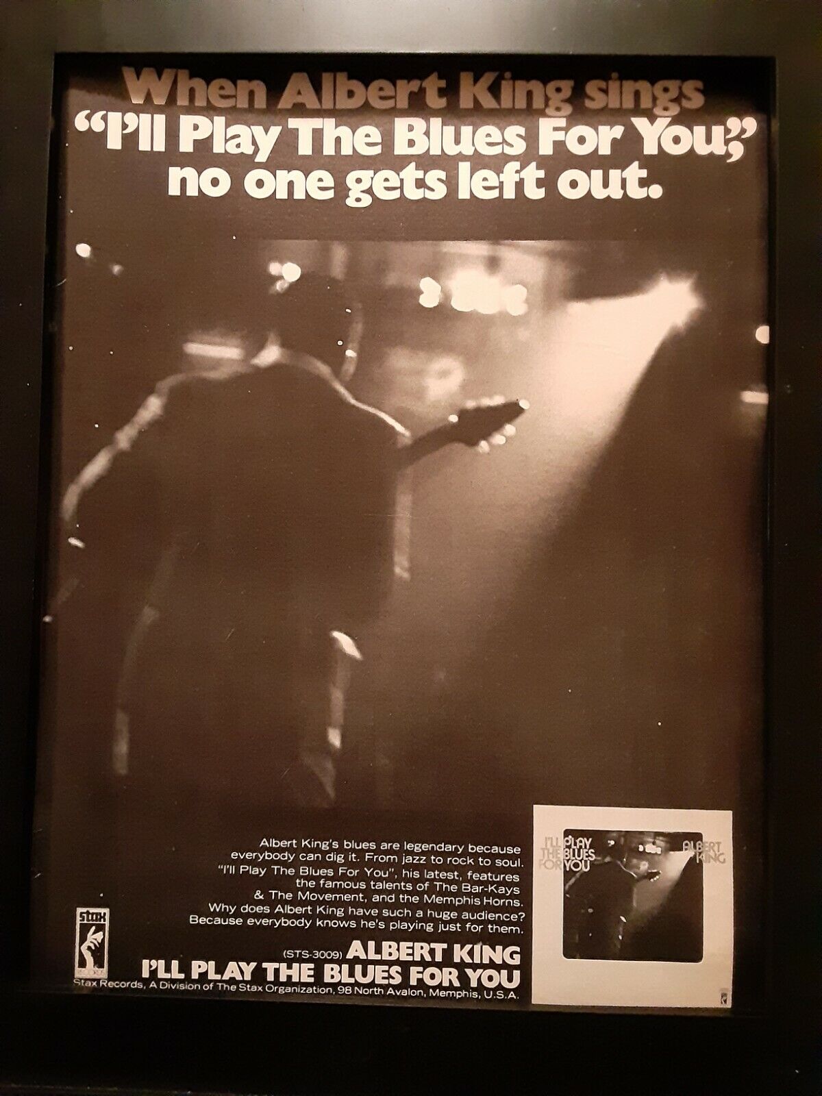 Albert King I'll Play The Blues For You Rare Original Promo Poster Ad Framed!