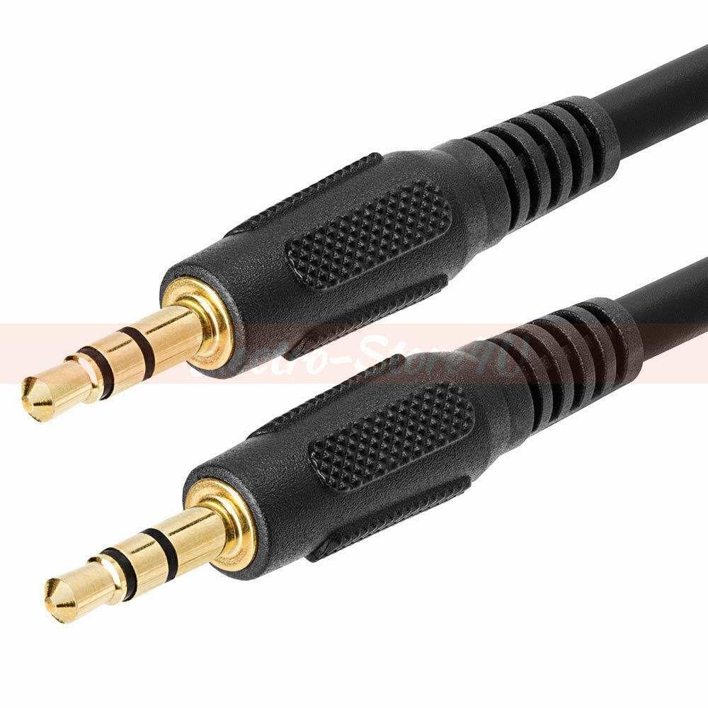 3.5mm Male To Male Cable 3ft 6ft 12ft 25ft 50ft 100ft Lot Stereo Audio Aux 1/8"