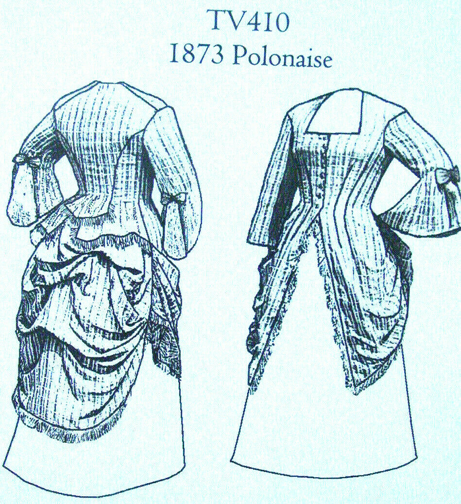 Truly Victorian Tv410old West 1870 Bustle Polonaise Long Top Sewing Pattern