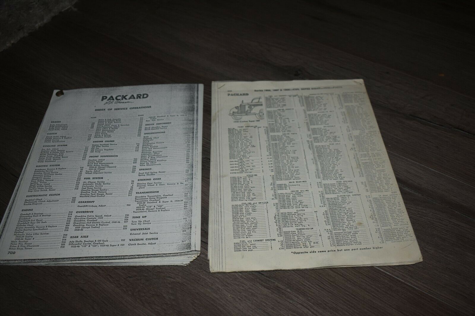 1935-1948 Packard Car Service Information Photocopies
