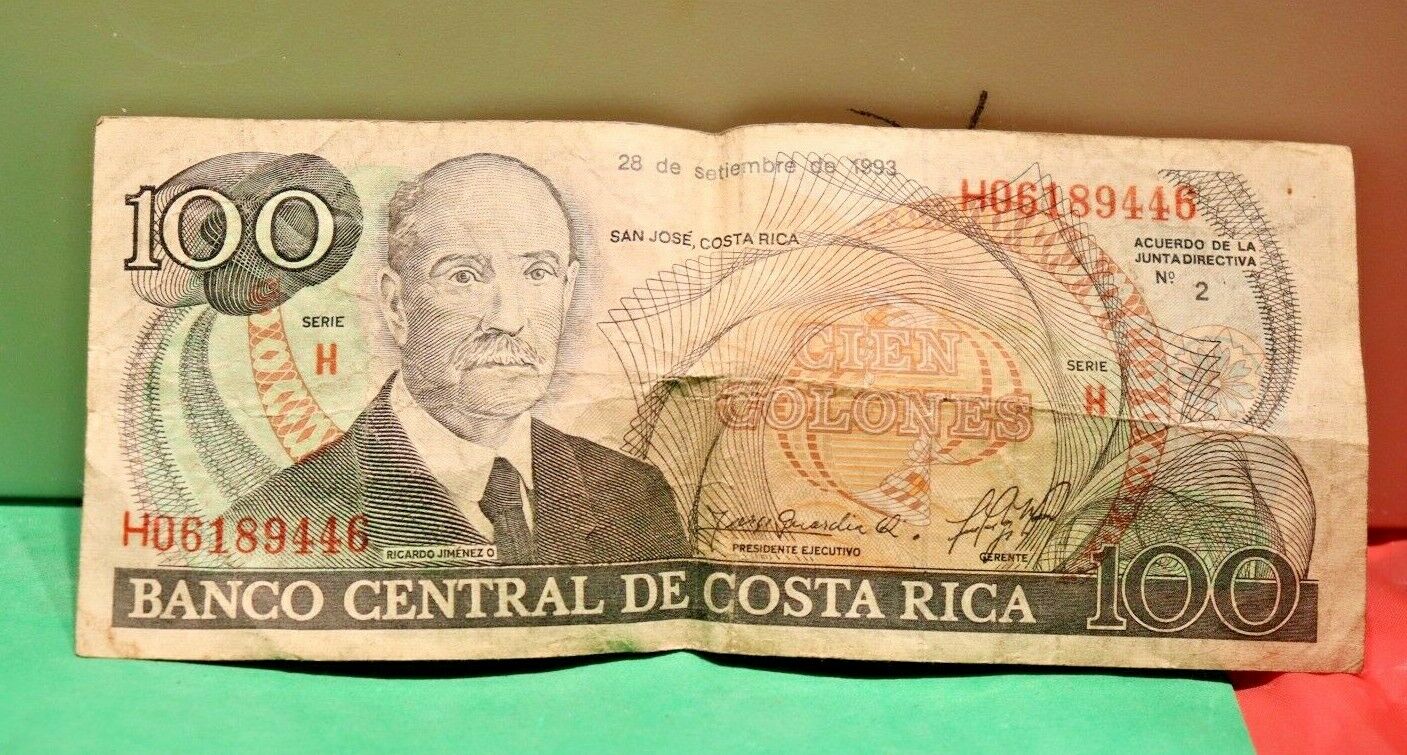 1993 Costa Rica 100 Colones Banknote