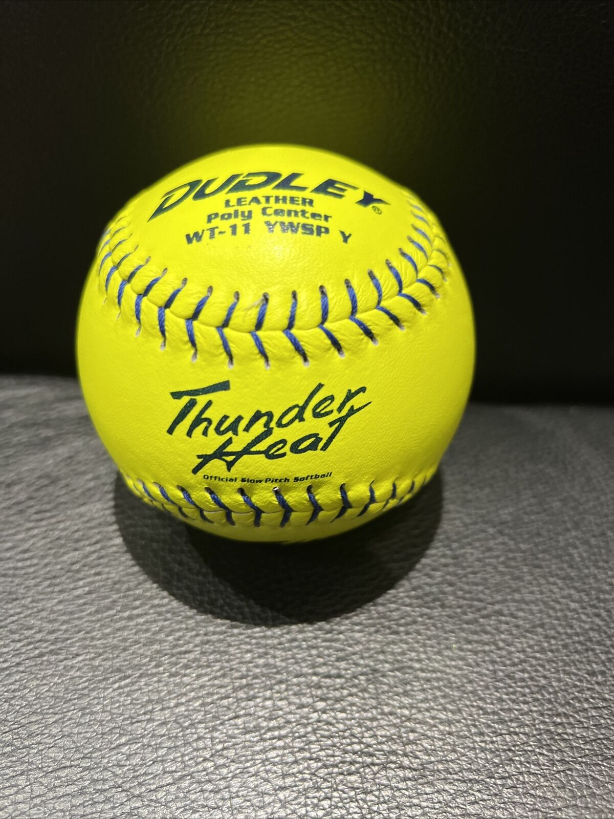 New Dudley Nfhs Thunder Heat Leather 12" Yellow Fast Pitch Softball .47/375