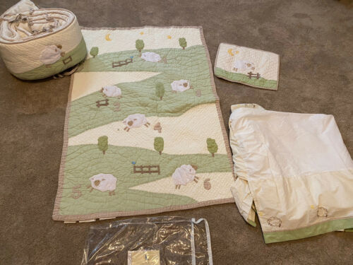 Pottery Barn Chamois Lamb Quilt Blanket Pillow Cover, Bumper, Bed Skirt 4 Pc