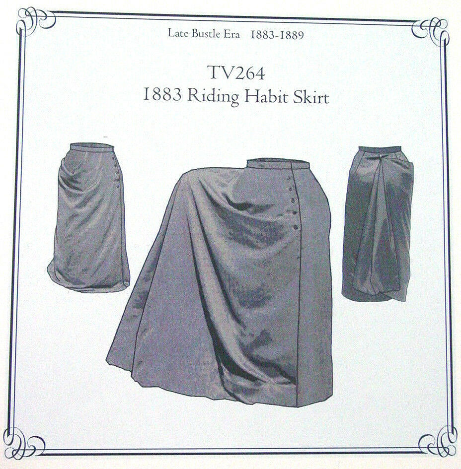 Riding Habit Skirt Costume Sewing Pattern For Victorian 1883  All Sizestv264
