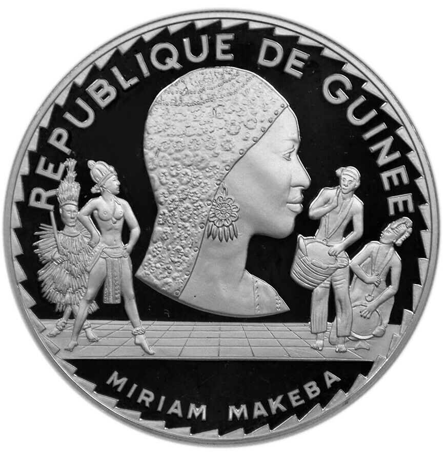 Guinea 500 Sylis 1977 Silver Ngc Pf67 Uc 'miriam Makeba' Mtg.500 Rare
