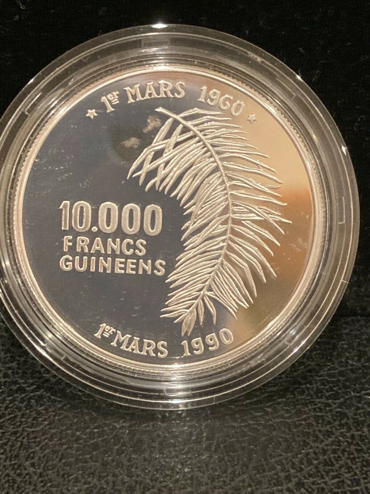 1960 Guinea 10,000 Francs .999 Silver Proof Coin - Low Mintage