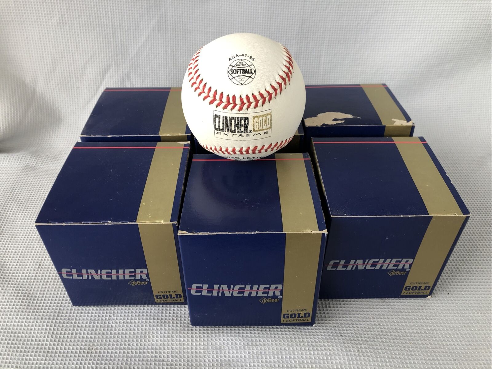Lot Of 6 Debeer Clincher Gold Extreme 290-xl Softballs Cor.47 Trutec Leather
