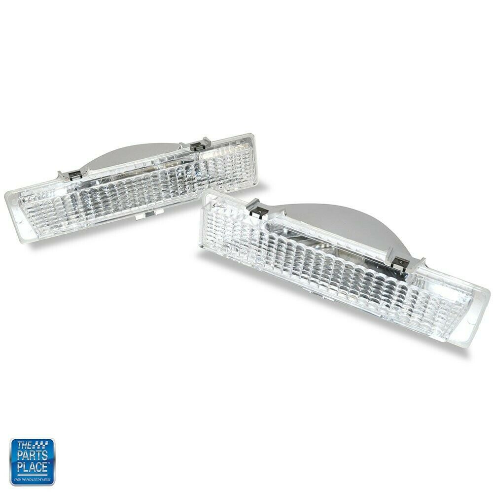 1981-1988 Monte Carlo Ss Front Parking Lamp Lens Turn Signal Lights Pair Clear