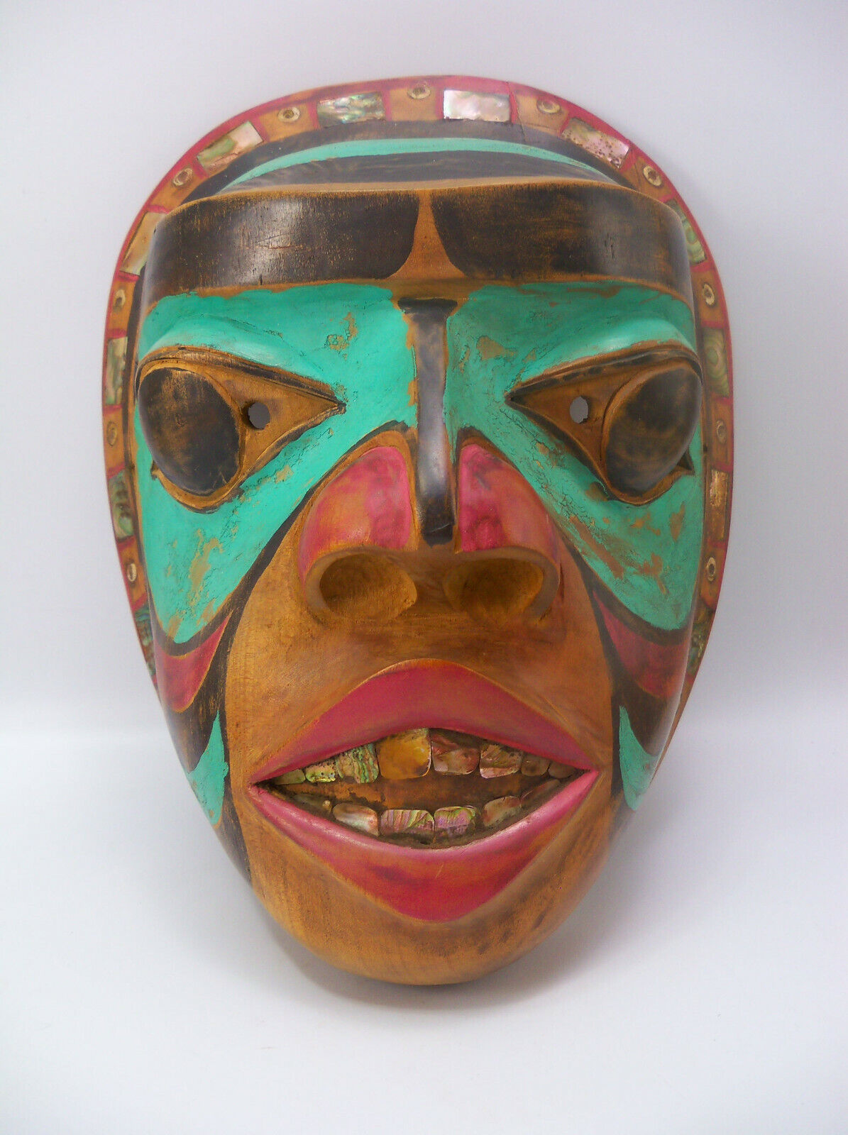 Pacific Northwest Tlingit Haida Bella Coola Native American Abalone Mask