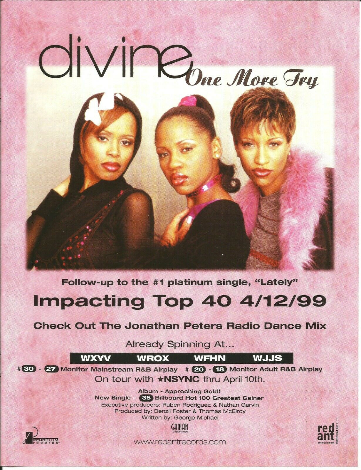 Divine Rare Vintage 1999 More Try Promo Trade Ad Poster For Fairy Cd Mint Usa