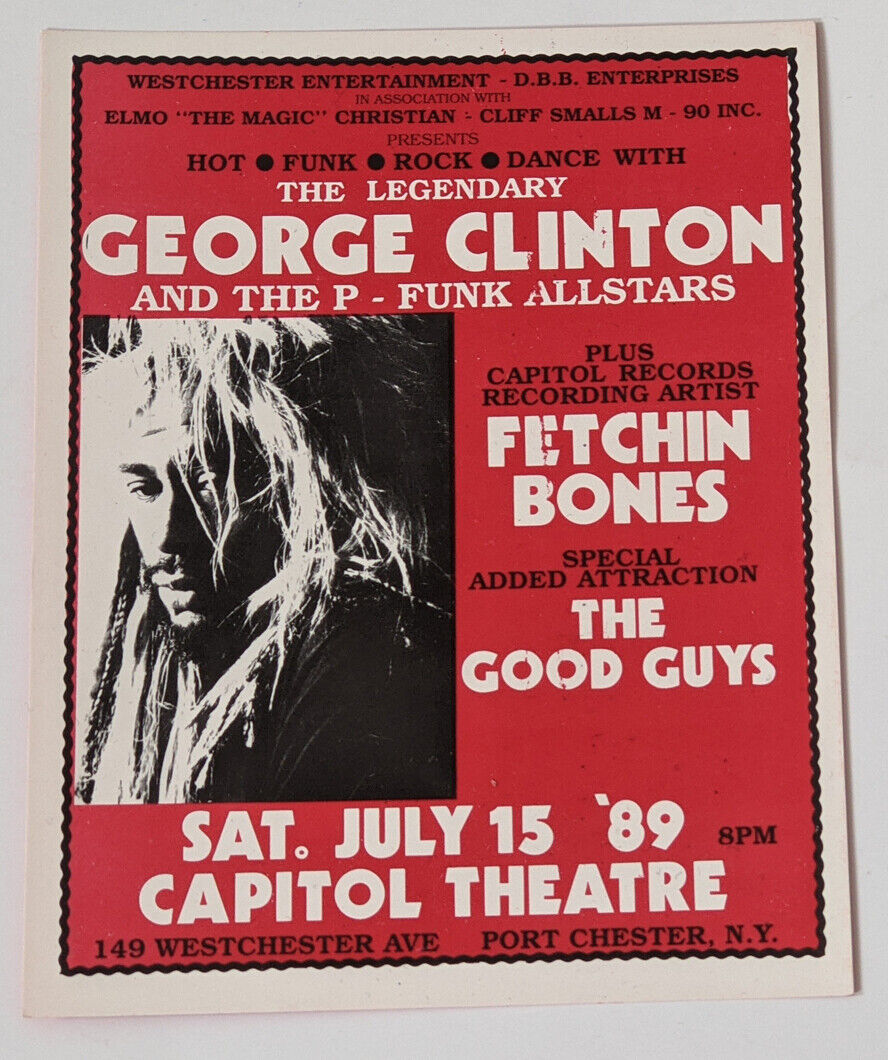 George Clinton P-funk Allstars July 15 1989 Vintage Flyer Parliament Funkadelic