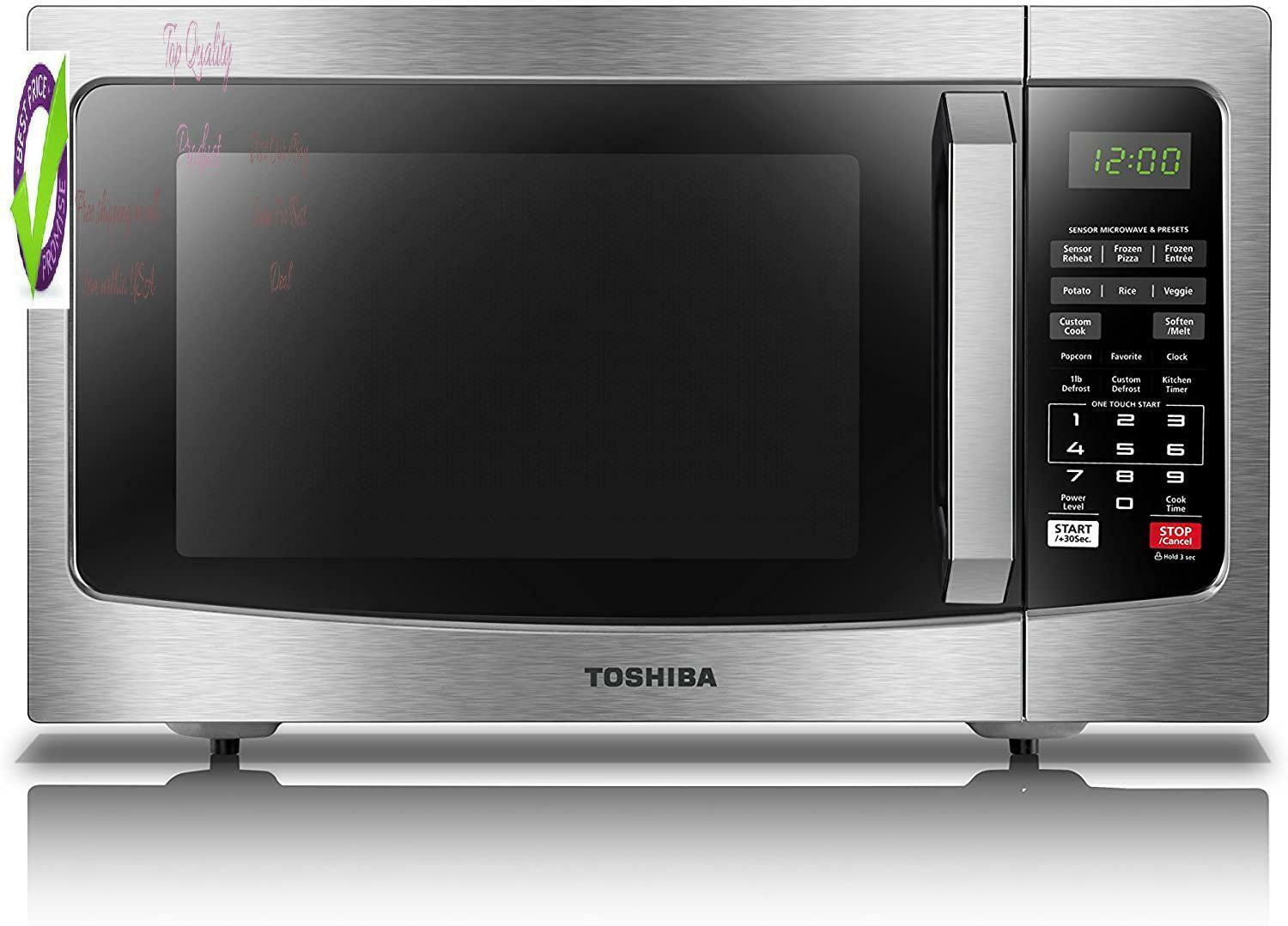 Toshiba Em131a5c-ss Microwave Oven With Smart Sensor, Easy Clean Interior, Eco M