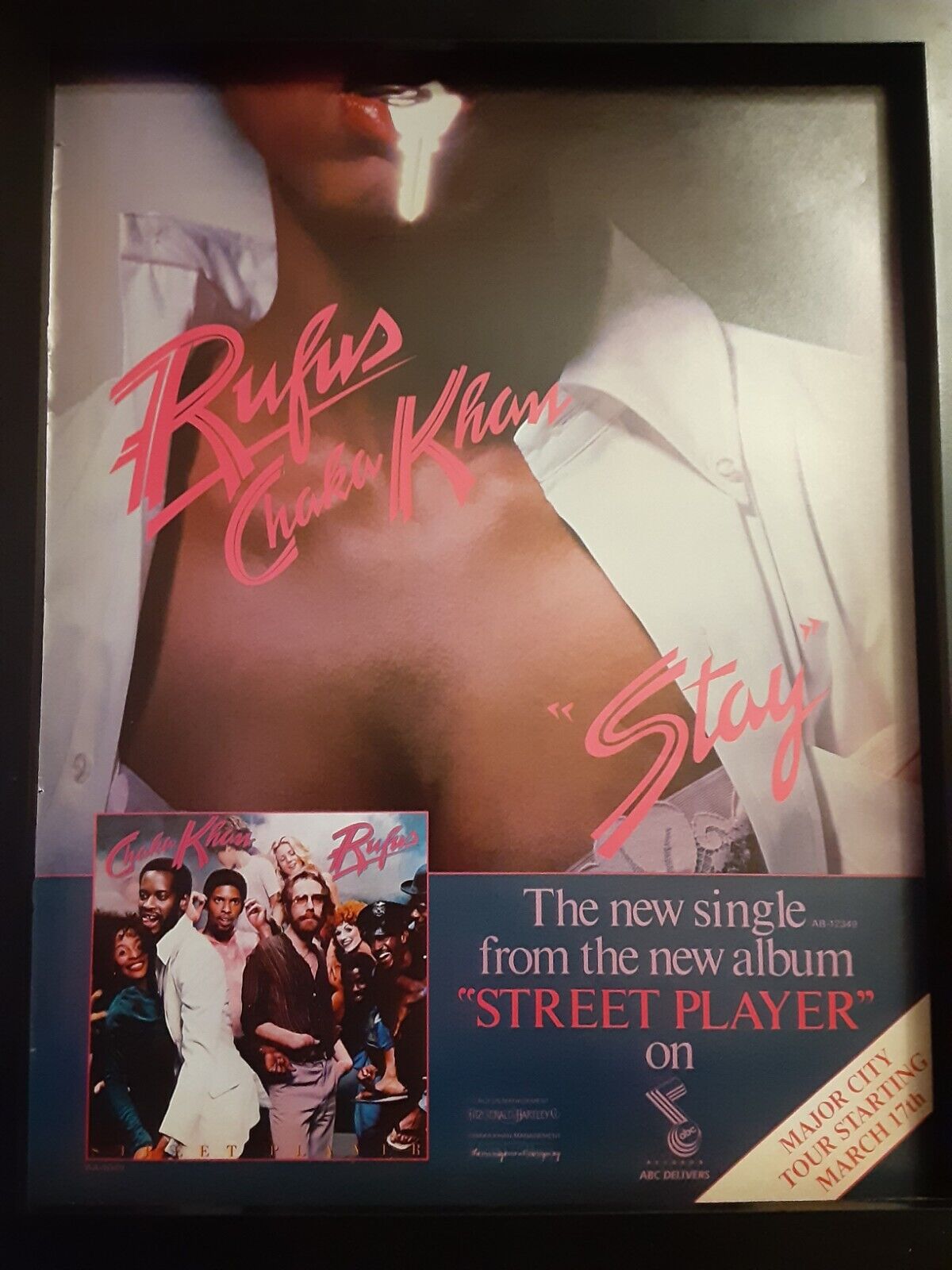 Rufus And Chaka Khan Stay Rare Original Promo Poster Ad Framed!