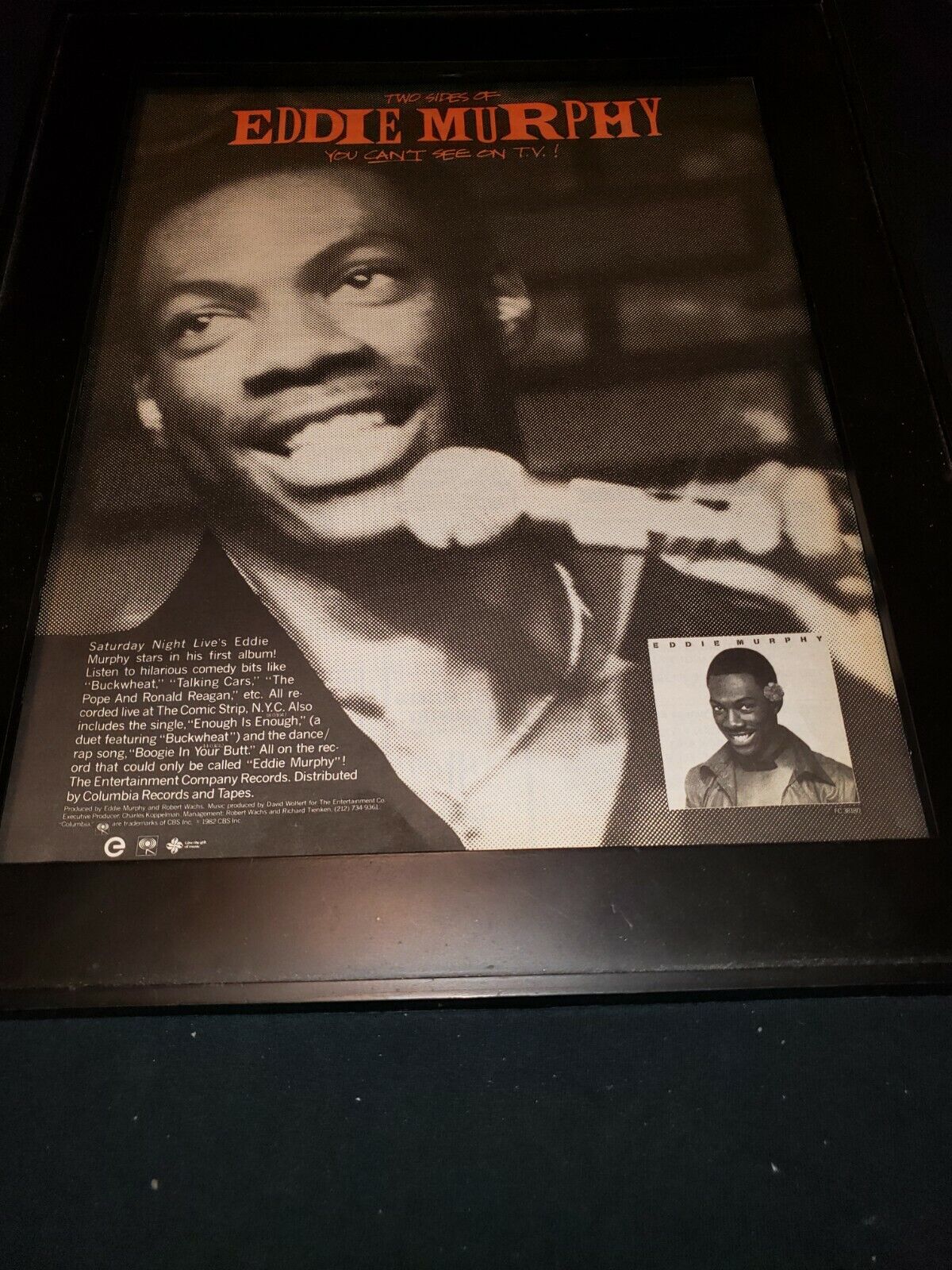 Eddie Murphy Rare Original Columbia Records Promo Poster Ad Framed!