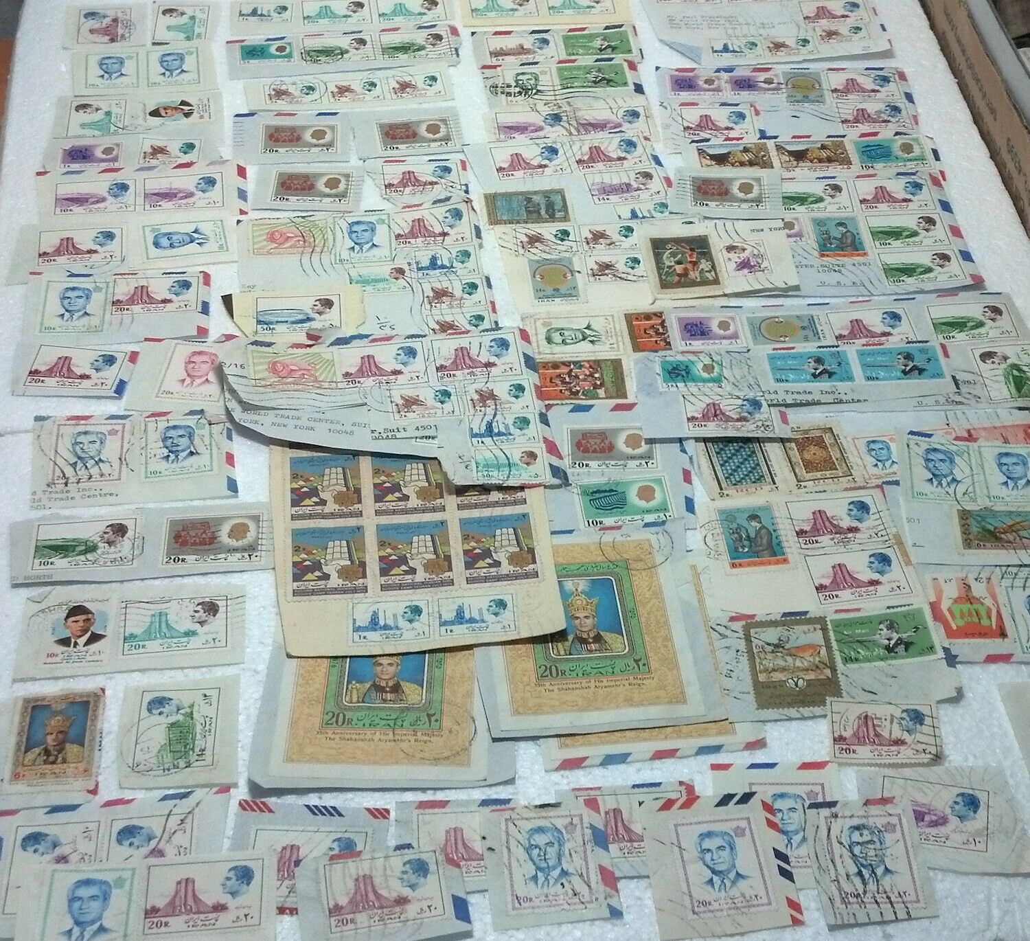Lot "z" Set Of 166 Middle East Stamps On Paper Delivered To World Trade Pre 911