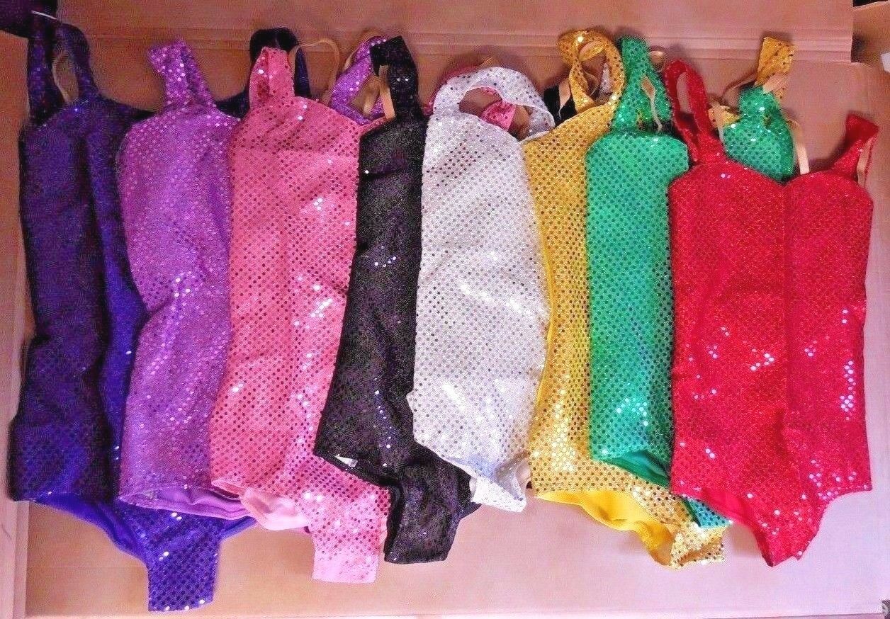 Faux Sequin Dance Costume Leotard Many Colors Girls Szs Over 270 Available Now!