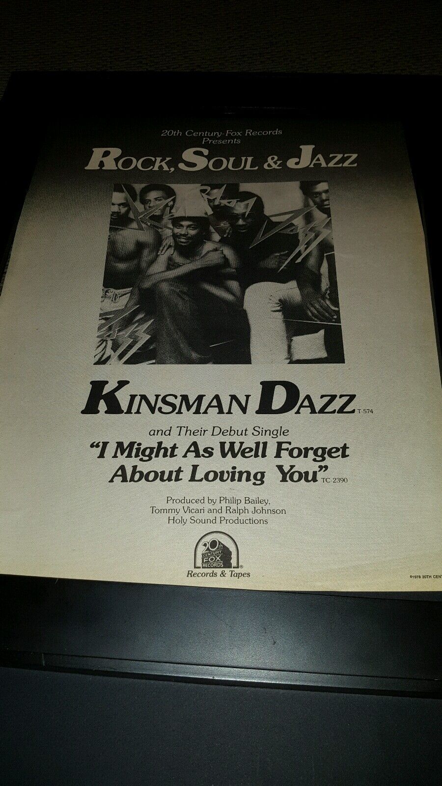 Kinsman Dazz I Might As Well Forget About Loving You Rare Promo Poster Ad Framed