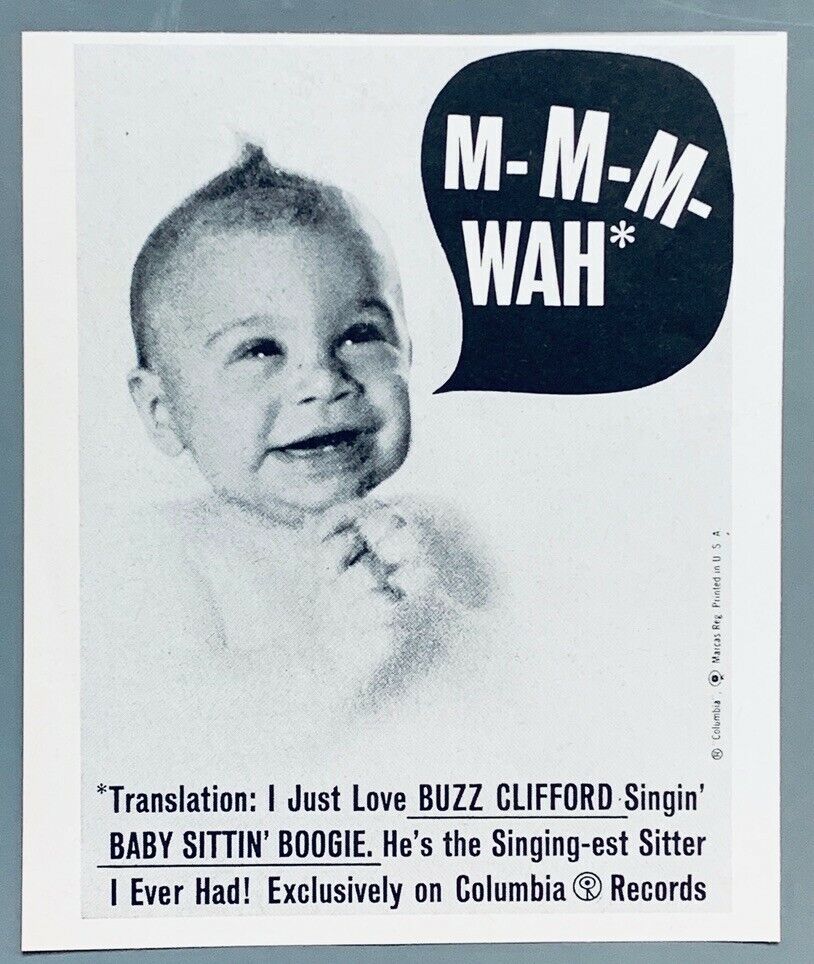 Buzz Clifford 1961 Vintage Advert Baby Sittin' Boogie